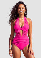 Conjunto de bikini de malla moldeadora de talle alto