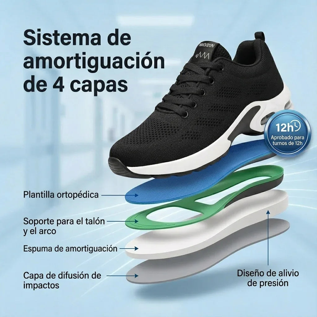 Orthora Pro: Zapatos para turnos de 12 horas que alivian el dolor de pies, rodillas y espalda durante todo el día