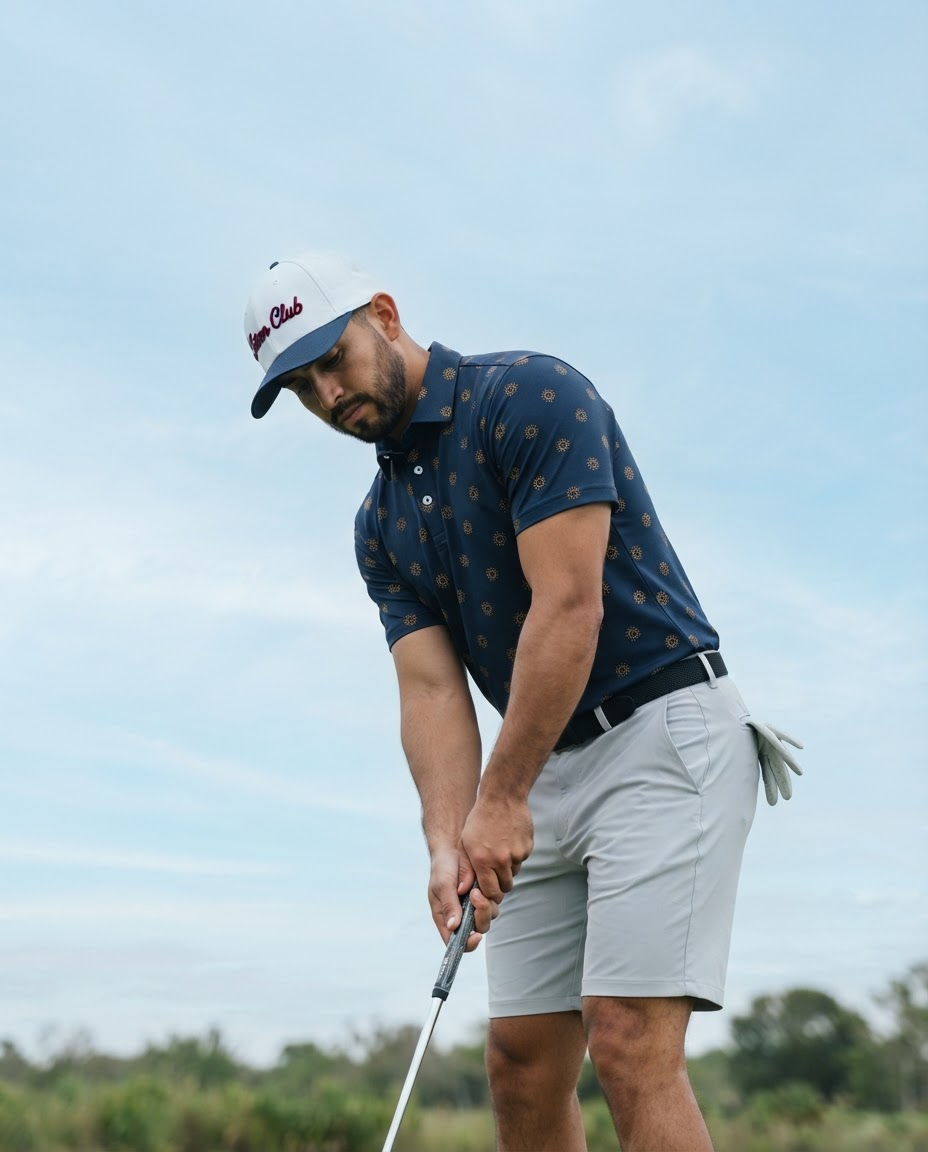 Polo de Golf El Sol Azteca — Edición Dorada
