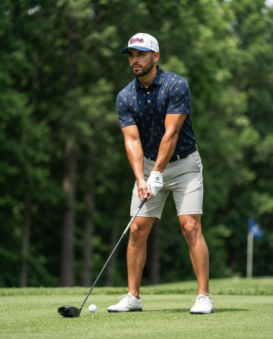 Polo de Golf El Sol Azteca — Edición Dorada