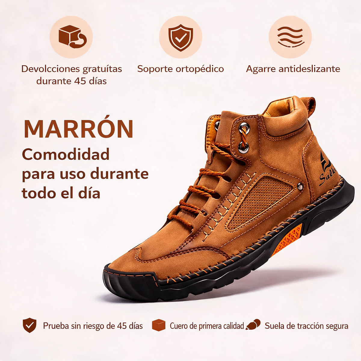Botas de cuero cómodas para hombre