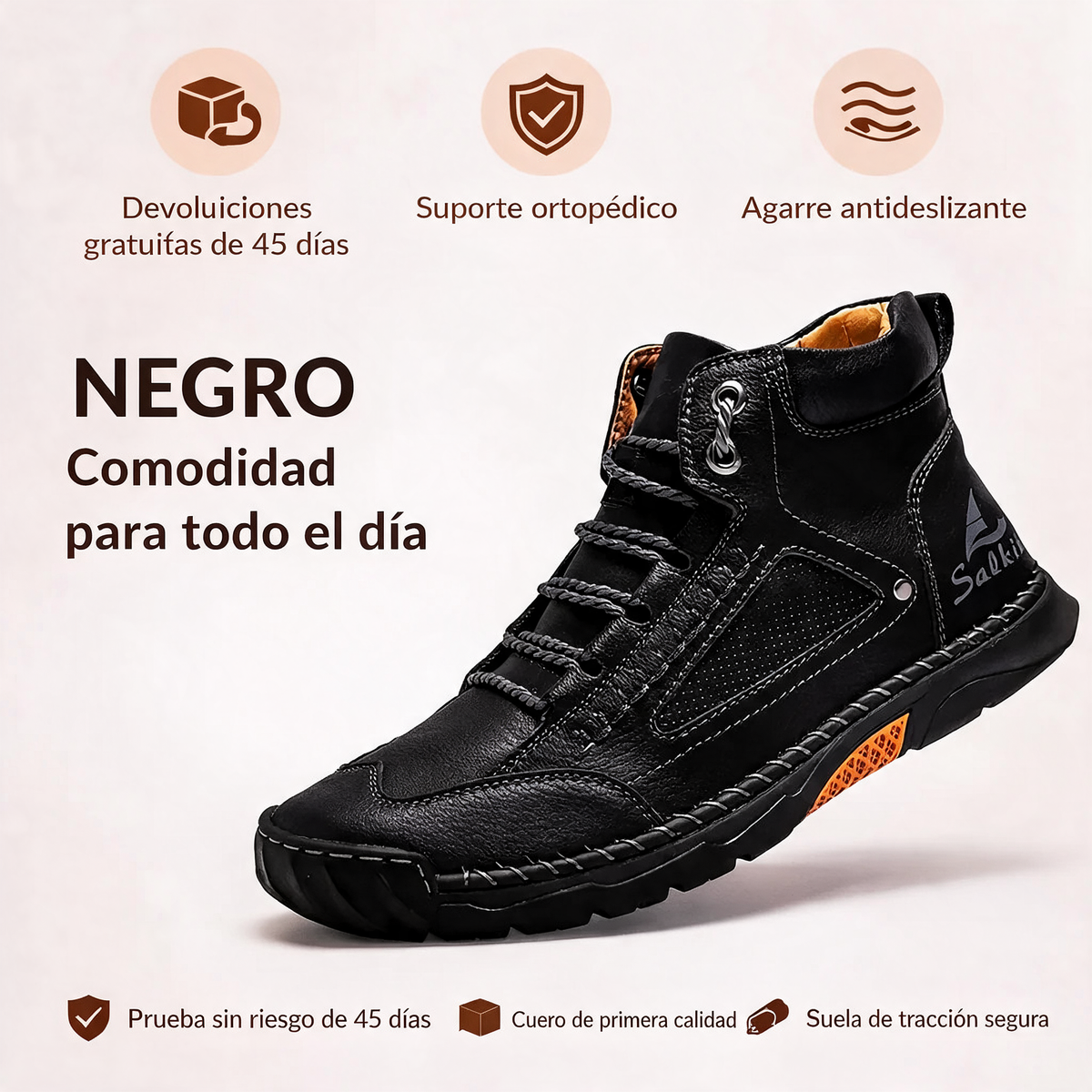Botas de cuero cómodas para hombre