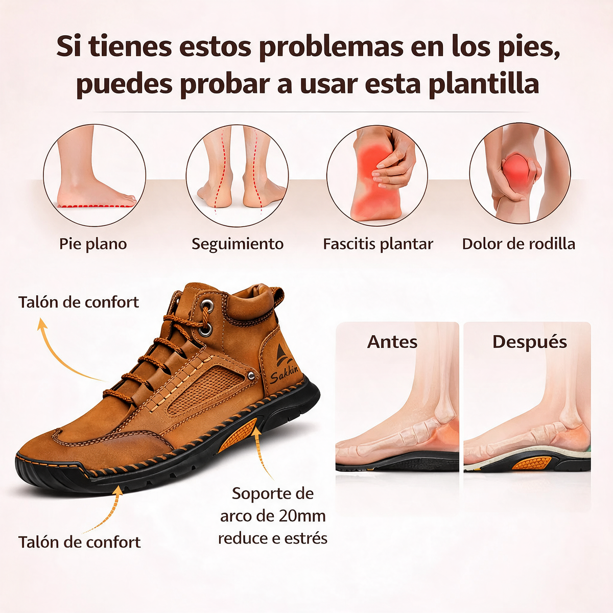 Botas de cuero cómodas para hombre