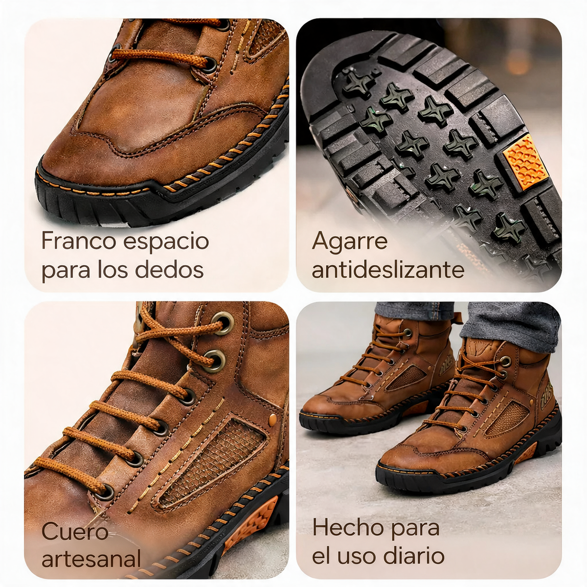 Botas de cuero cómodas para hombre